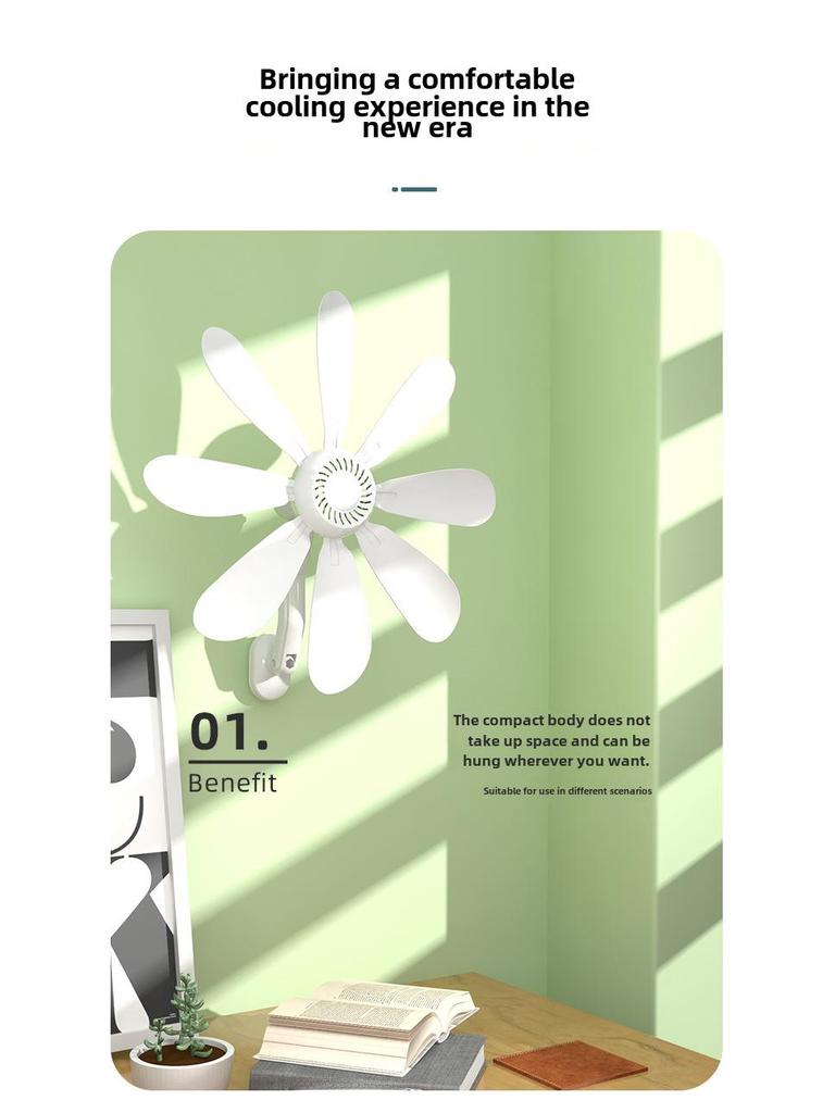 Yangzi Wall-Mounted Fan: Small Electric Fan for Home, Dorm, and Kitchen, No Drilling Required