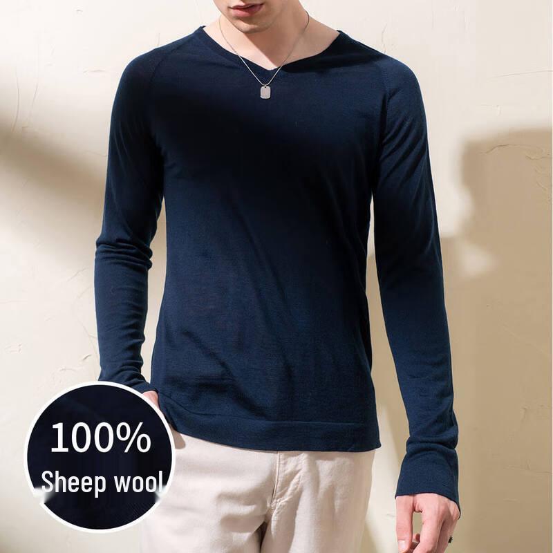 Sinofrud Men's Lightweight Merino Wool V-Neck Knit Sweater
