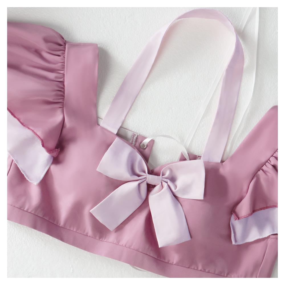 Aerith Gainsborough Cosplay Fantasy 7 Costume Summer Pink Dress Skirt Tube Tops Cute Girls Bathing Suit Halloween Carnival Suit