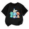 Potdemiel Summer New Pikachu Kids' 100% Cotton T-Shirt, Comfortable and Breathable, Suitable for Boys and Girls