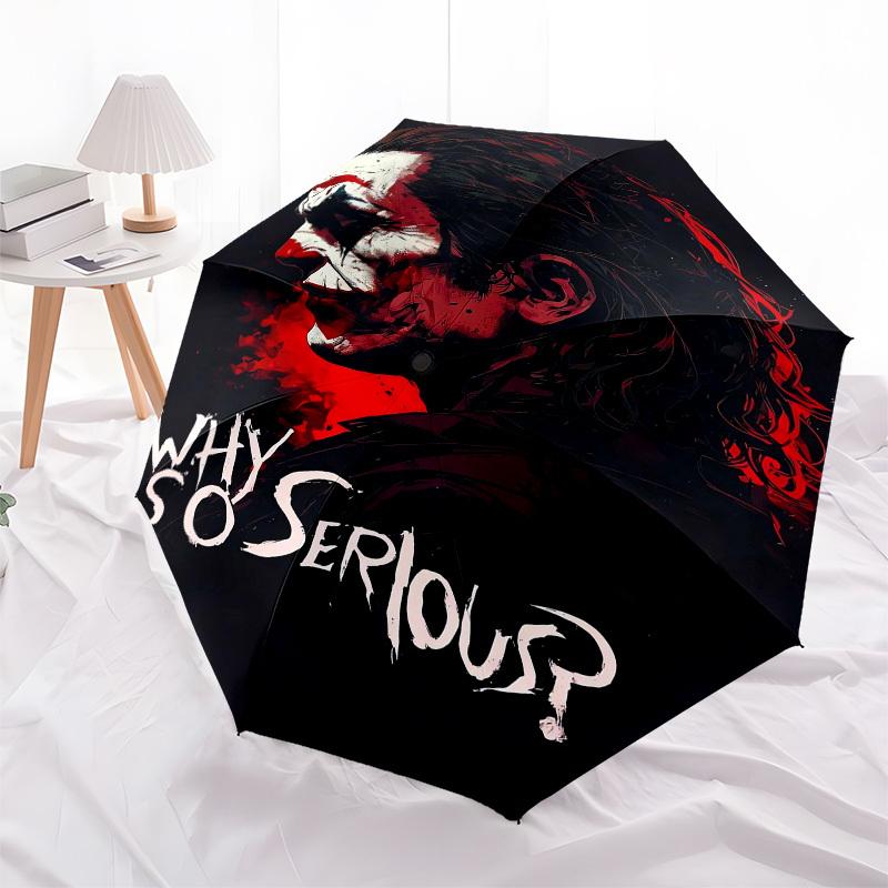 1pc Why So Serious? Umbrella with Plastic Handle,Suitable for All Seasons Travel Outdoor Multi-functional UmbrellaDCS078