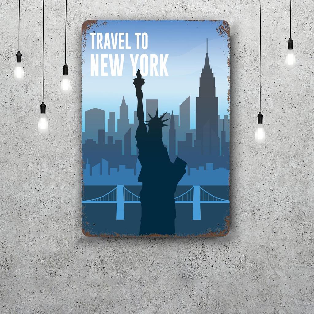 city Retro Vintage Tin Sign Poster Decorative Plaque Metal Plate Wall Decor