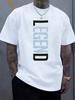 Man' Legend Print White TShirt Crew Neck Casual Tee Medium Stretch Knit Fabric Regular Fit For Boys Man Great