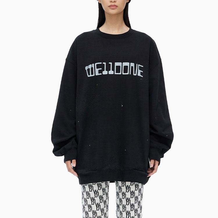 WE11DONE Sweatshirts Unisex Crew Neck Moderate Regular WD-TS3-22-828-U-BK