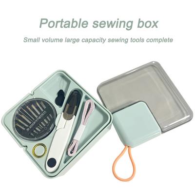Portable Sewing Kit Sewing Box Set Small Sewing Tools Portable Simple Sewing Supplies Household Sewing Needle Storage Box