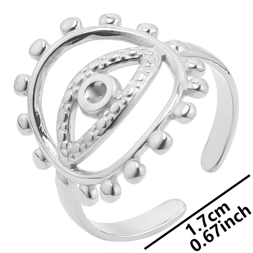 1pcs Crown Heart Shell Charm Ring Two/Three Layered Adjustable Stainless Steel Rings For Women Men Accessories Vintage Jewelry