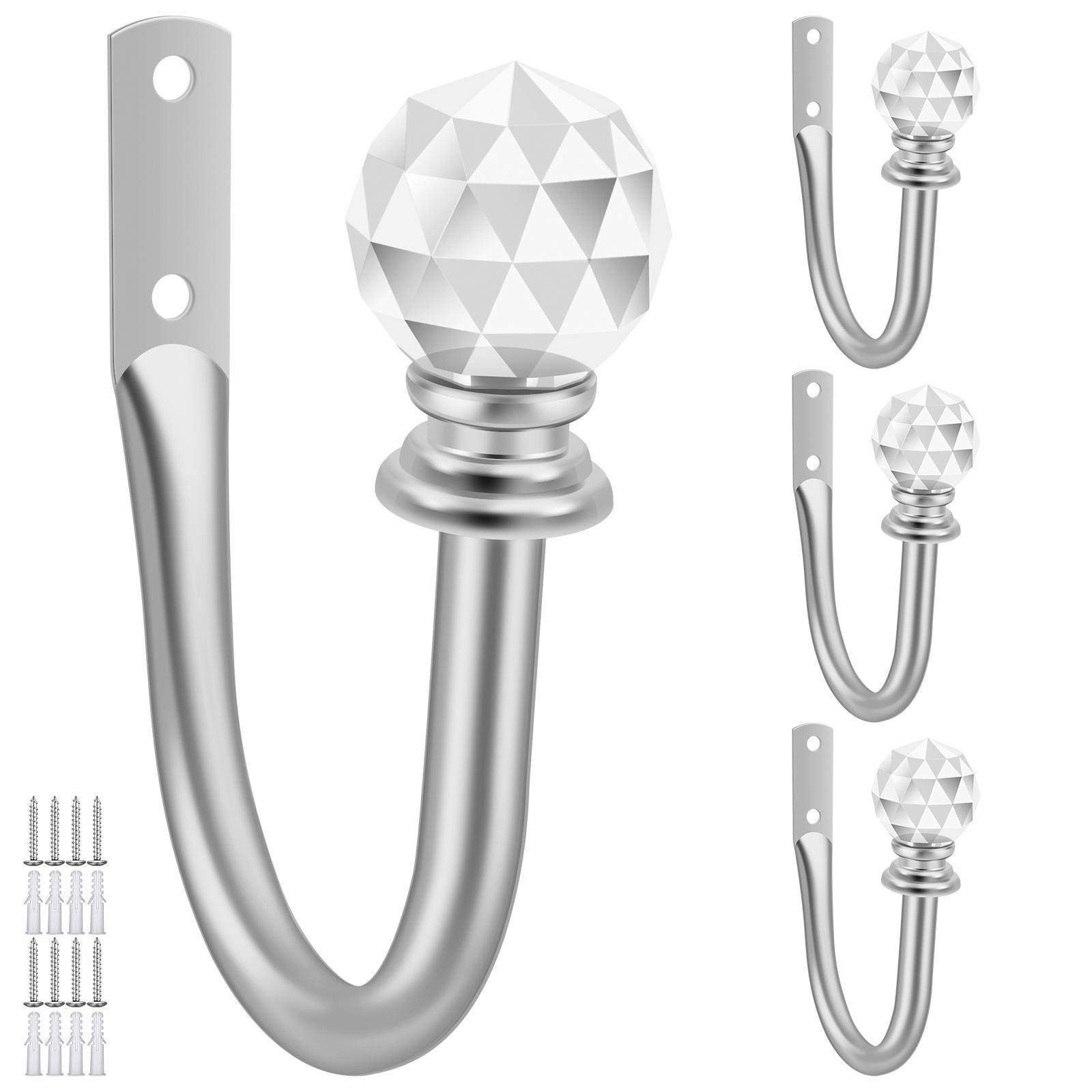 4 шт. Подхваты для штор Декоративные металлические подхваты для штор с акриловым хрустальным шаром Подхваты для штор Декор для гостиной, спальни