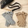 Women Winter Velvet Warm Gloves New German Velvet Gloves Korean Version of Anti Cold Touch Screen Gloves Cycling Driving Gloves