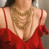 Multilayer Grunge Chain Choker Necklace Big Thick Silver Gold Color Goth Hiphop Rock Chunky Necklaces for Women Men Exaggerated Jewelry