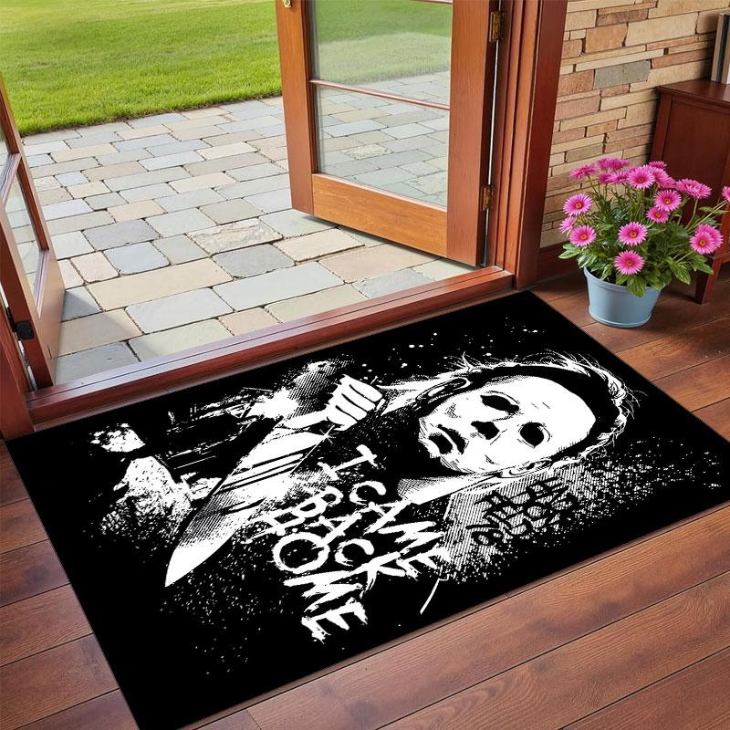 Crystal Velvet Rug Soft Non Slip Indoor Floor Mat Home DecorHalloween Michael Myers