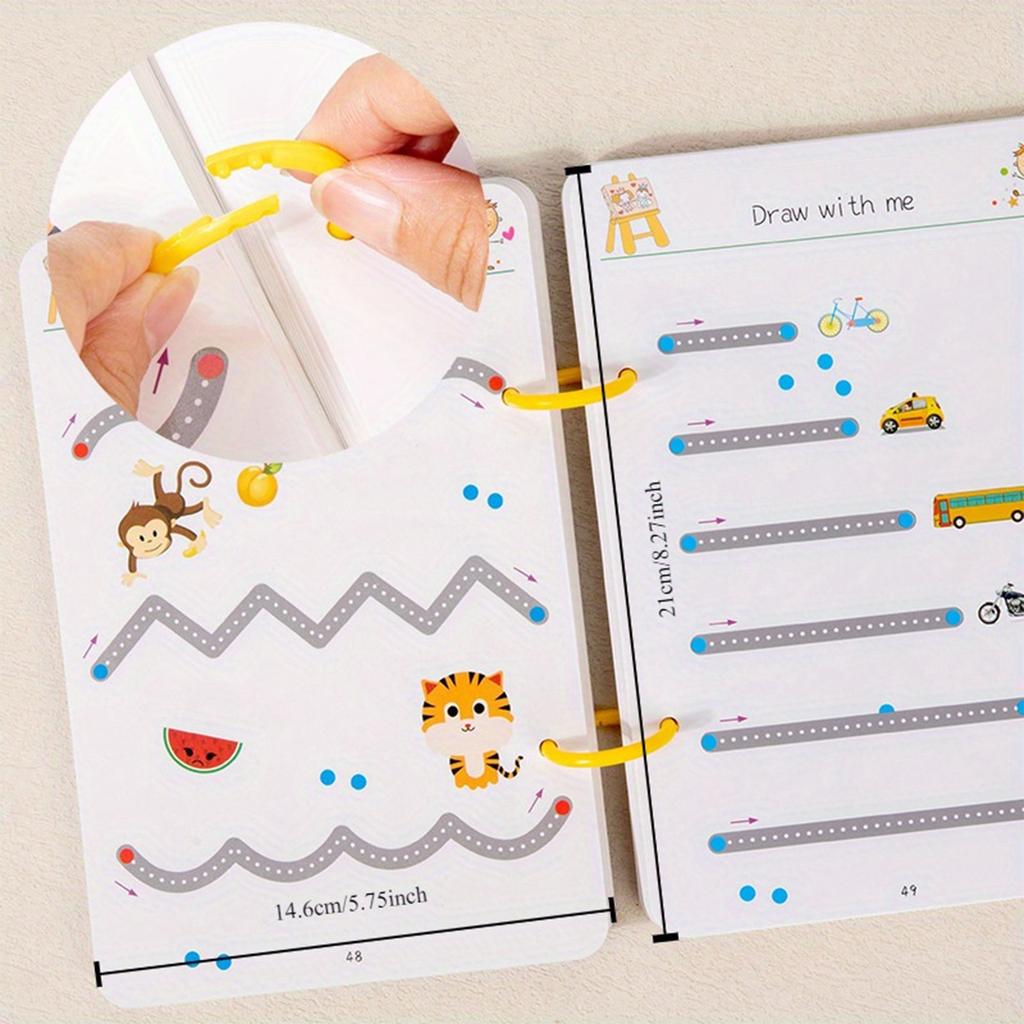 Children's Pen Control Training Copybook Tracing Book Children's Calligraphy Practice Book Children's Painting Book Coloring Picture Book 50ml