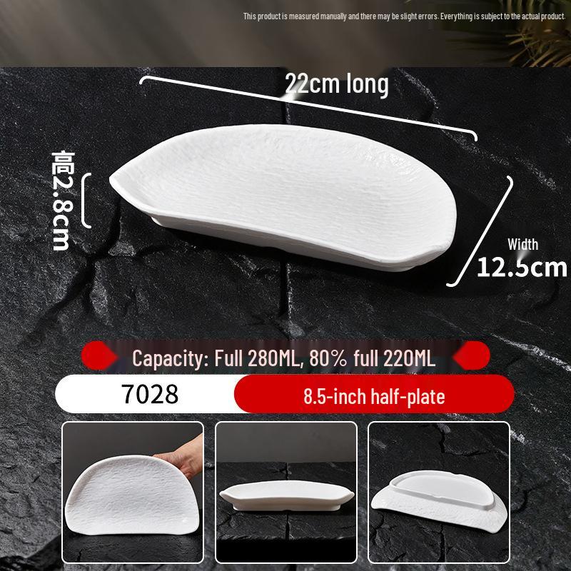 White Melamine Porcelain-Style Snack Plate - Perfect for KTV, Bar, or Restaurant Serving