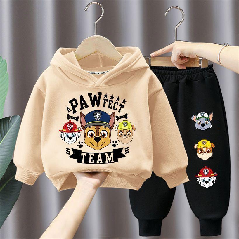 Children's Spring Autumn Long Sleeved Hoodies and Long Pants 2pcs Sets Kids Sweatpant Sets Boys PAW Patrol Tracksuit Clothing