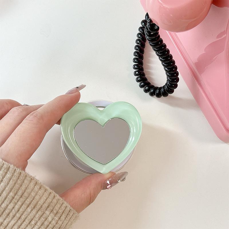 Simple Wind Love Mirror Lazy Ring Portable Mobile Phone Magnetic Suction Airbag Bracket Retractable Desktop Watching Drama