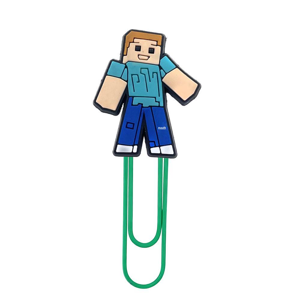 

Minecraft Cartoon Creative Bookmark: Colorful DIY Large Paperclip for Office Supplies