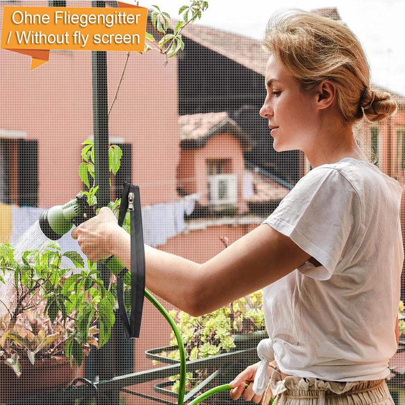Neues Fenster-Fliegengitter mit Reißverschluss und unsichtbarem Fiberglas - Individuell anpassbare Größe Schwarzes Netz Sommer Schutz vor Mücken und Fliegen