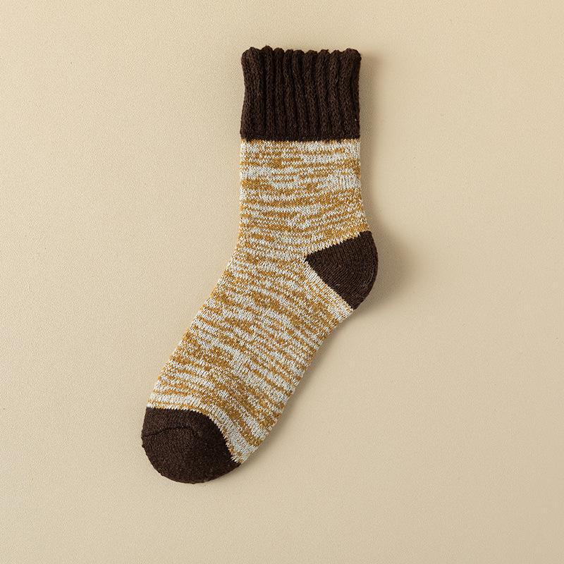 Dicke, wadenlange Plüschsocken aus Kaninchenwolle für Herren im Herbst und Winter