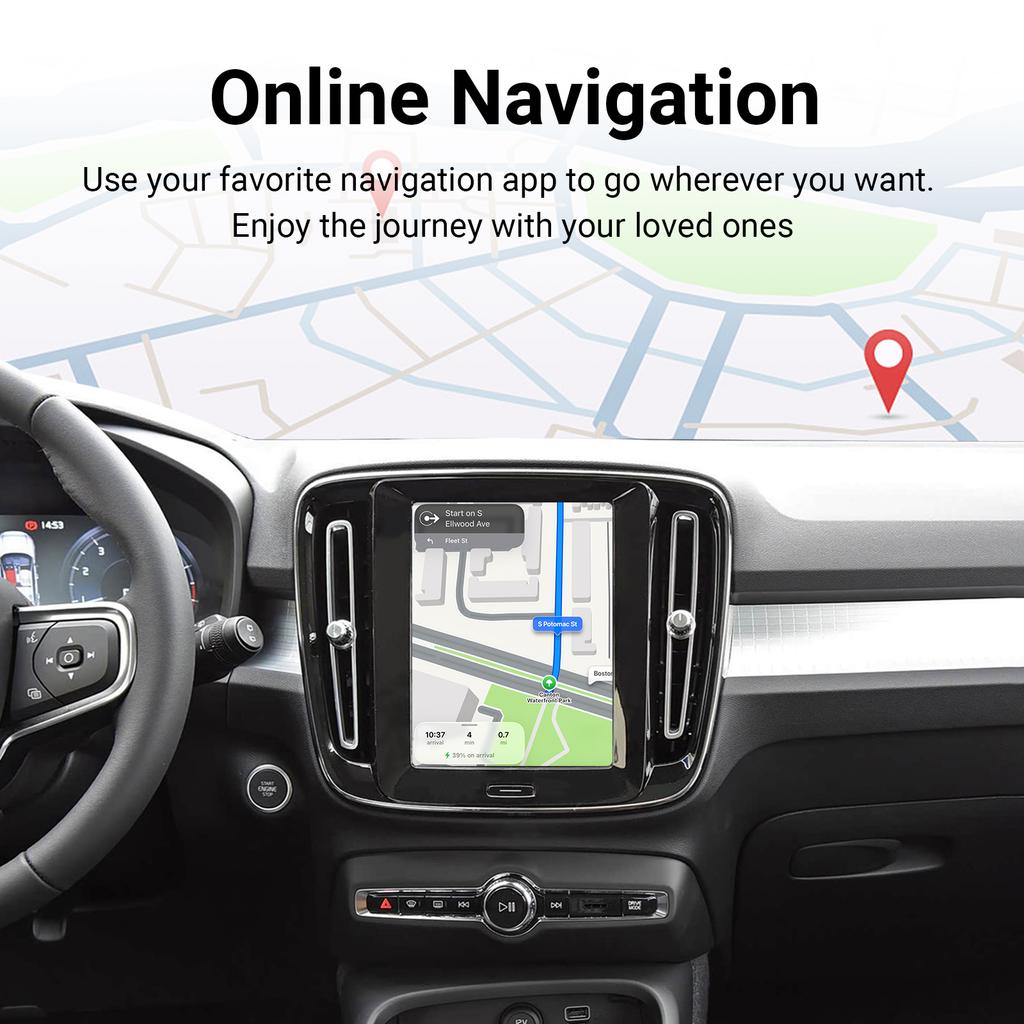 Wireless CarPlay Android Auto Decoder Retrofit Kit for Volvo V60 V90 S60 XC40 XC60 XC90 S90 2017-2022 Models Full Screen Upgrade
