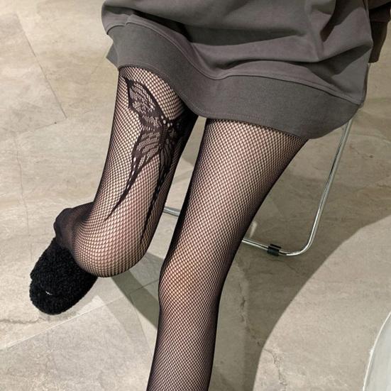 Oymak See-through Yüksek Bel Kadın Külotlu Seksi Kelebekler Desen Balık Ağı Çorap Parti Giyim