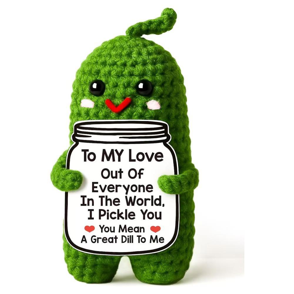 Crochet amusant Pain grillé positif Ornements au crochet de soutien émotionnel Poupées en pain grillé tricotées à la main avec carte positive Cadeaux de Noël