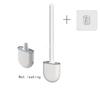 Wandhängende Toilettenbürste mit Halter, langstielige Silikon-Toilettenbürste, weiche Borsten, WC-Reinigungsbürste, Badezimmerzubehör