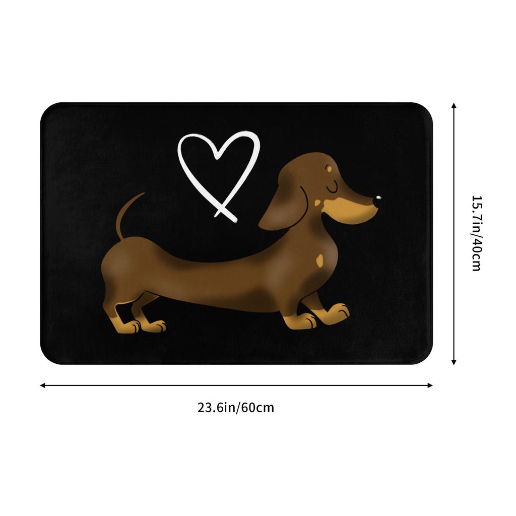 Dachshund Love Doormat Mat Anti-Slip Wiener Badger Sausage Dog Bathroom Kitchen Toilet Rug Carpet 40*60cm