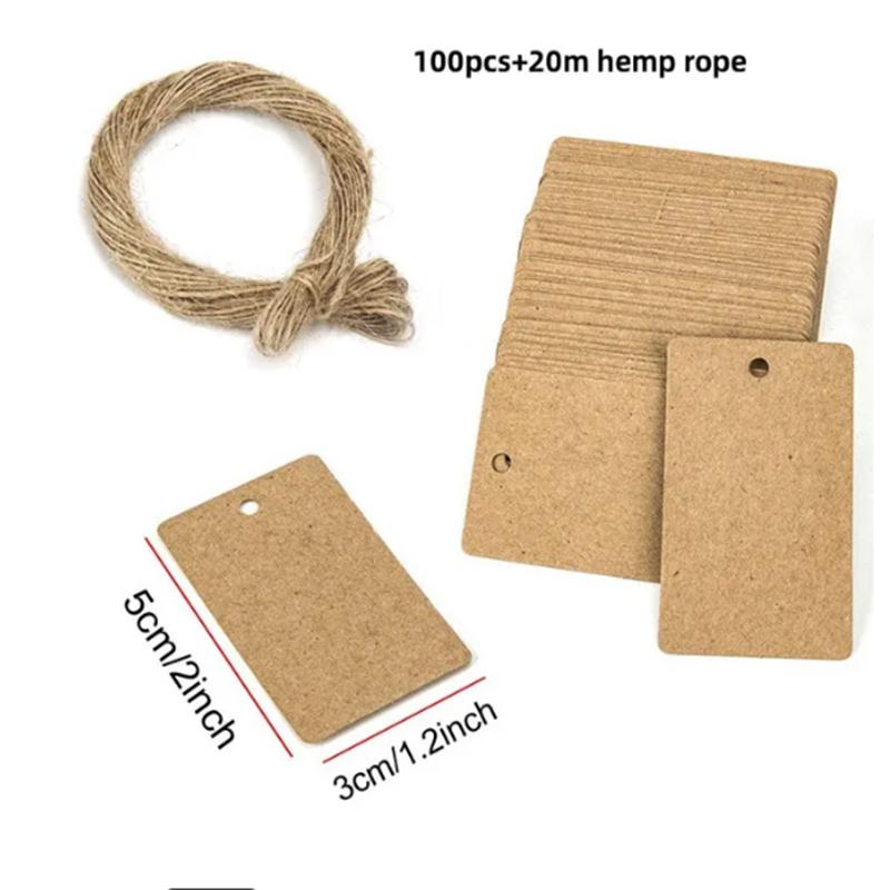 100pcs+20m hemp rope. Thank you for celebrating with us. Handmade tags, gift decorations, blank price tags