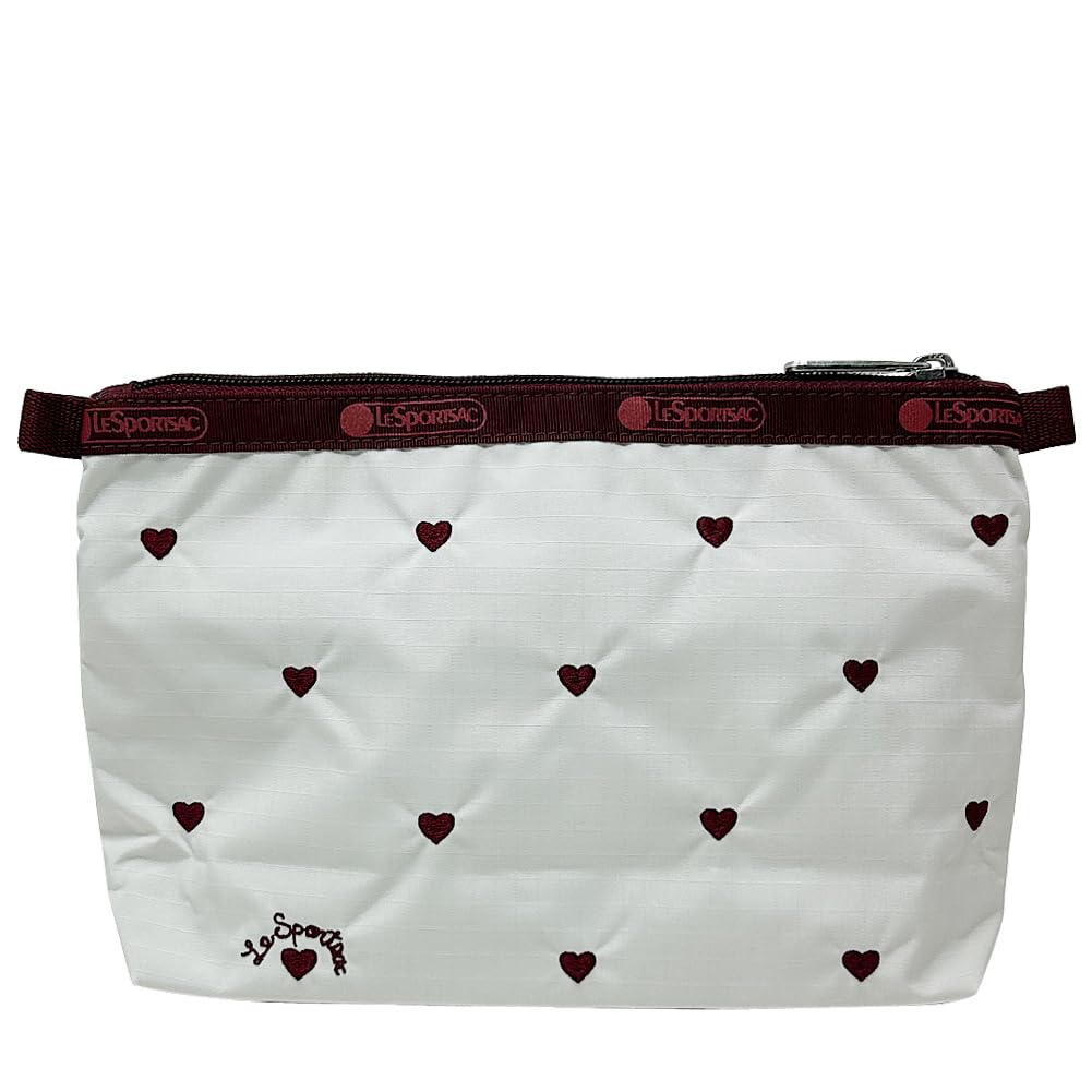 LeSportsac Pouch for Cosmetic Clutch 7105 HEART [LeSportsac] Women, (BERRY EMB) [Used]