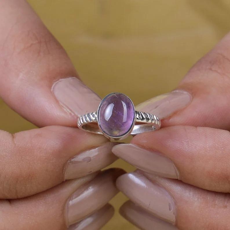 Amethyst gemstone Handmade Designer Ring, Statement Ring, Fashion Jewelry, Partywear Ring, 925 Sterling Silver