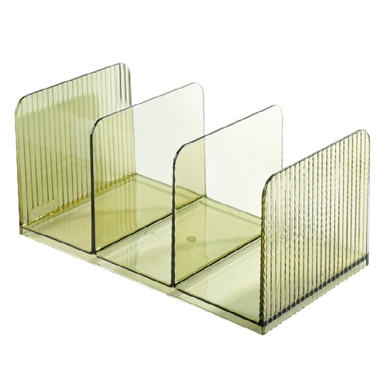 

Desk Book End 3 Compartments Acrylic Bookend Space Saving Book Stoppers Bookend Magazine Stand 26x15x12.2cm зелёный