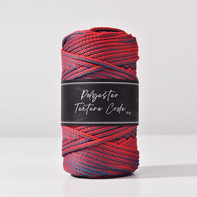 5MM Double Color Mixed 5MM Polyester Braid Cord,Hand Woven Bag Carpet Knitted Yarn,Horse Drawn Rope Bracelet Thread,70Yards