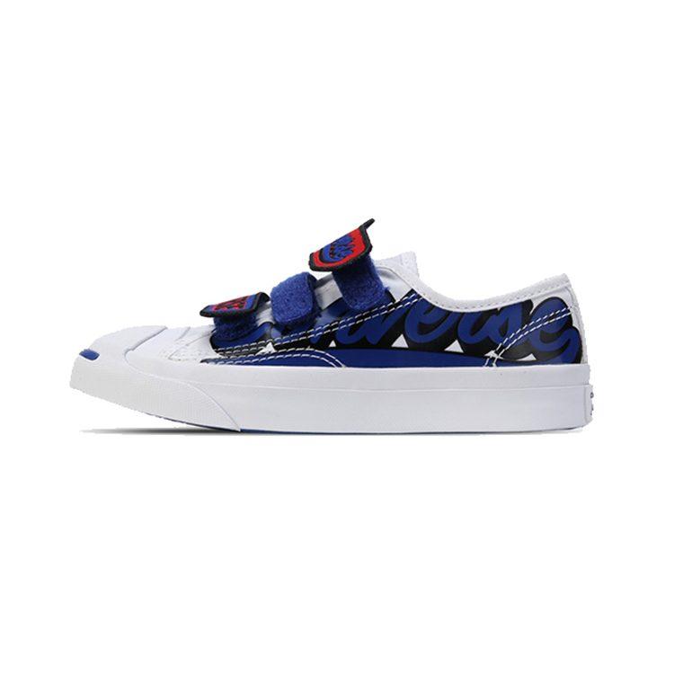 Converse Jack Purcell Low Top Kids' Skateboarding Shoes White Blue Children Aged 3 7 Years Old 366490C