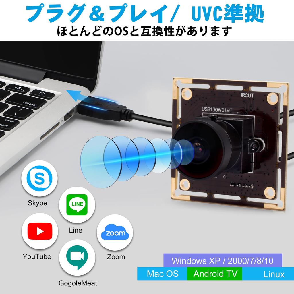 ELP Fisheye Lens Camera Module Million Pixels Low Light Web Camera 720p 30fps Webcam Module Wide Angle USB Camera Module CMOS AR0130 Web Camera Module