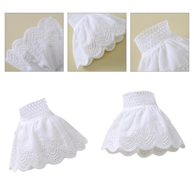 Women Sunshade Detachable Wrist Horn Cuffs Double Layer Floral Lace Fake Sleeves