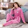 Three-layer Thickened Fleece Padded Pajamas Women's Winter Coral Fleece Extra Thick Hunan Loungewear