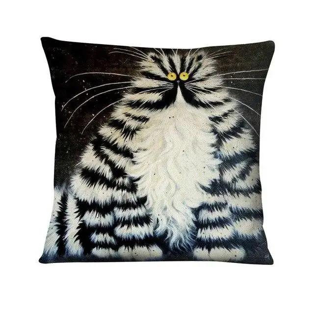 

Красочная наволочка с принтом мультяшного кота, украшение для дома, подушка для рисования, декоративный декор, пледы для дивана 45x45cm