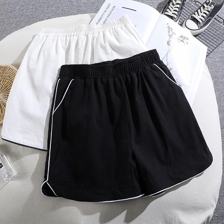 

Новые летние шорты из хлопка Ice Silk, быстросохнущие, с эластичной талией, большого размера, спортивные и повседневные шорты с тремя точками для женщин 3XL чёрный