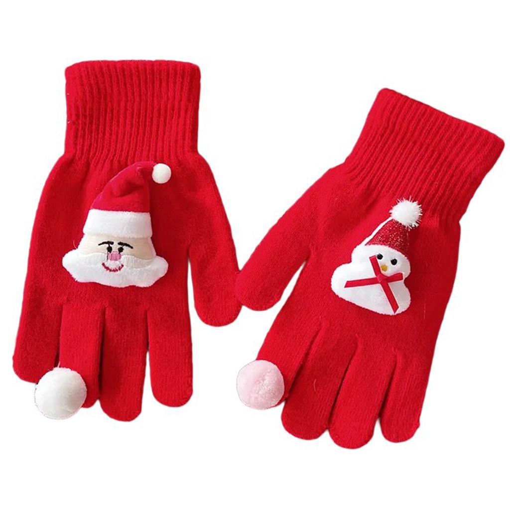 Lovely Christmas Theme Gloves For Winter Warmth Holiday Celebration Hand Gloves Short Gloves for Adult Children Unisex