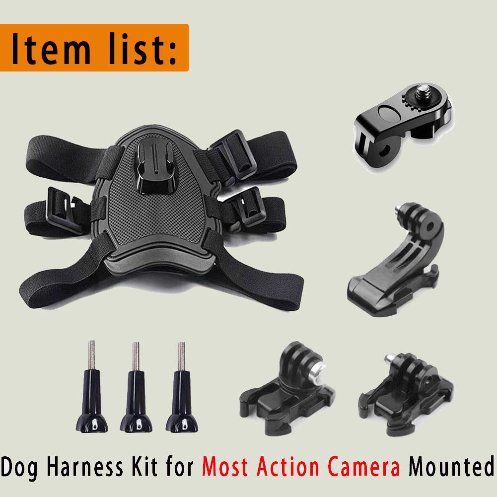 Dog Camera Harness Mount for Gopro Hero 12 11 10 9 DJI OSMO Insta360 Accessories, for Small Medium Large Dogs for Chest and Back