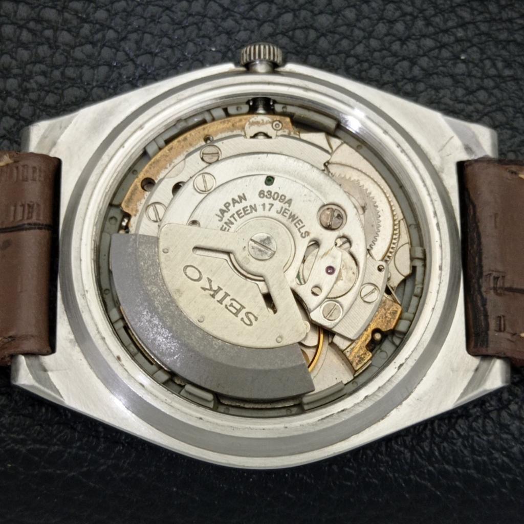 JAPAN VINTAGE SEIKO AUTOMATIC 6309A MENS SILVER COLOR DIAL WATCH a700473-5 R203-a700473