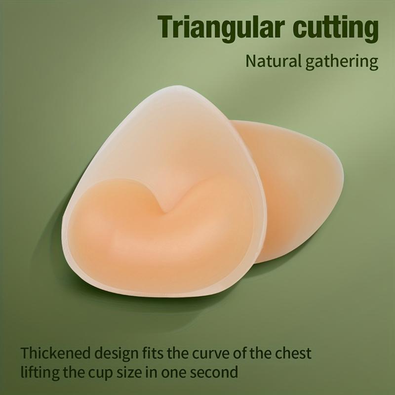2Pcs Chest Sticky Bra For Bikini Thicken Sponge Bra Pads Breast Push Up Silicone Removeable Inserts Swimsuit Invisible Bra