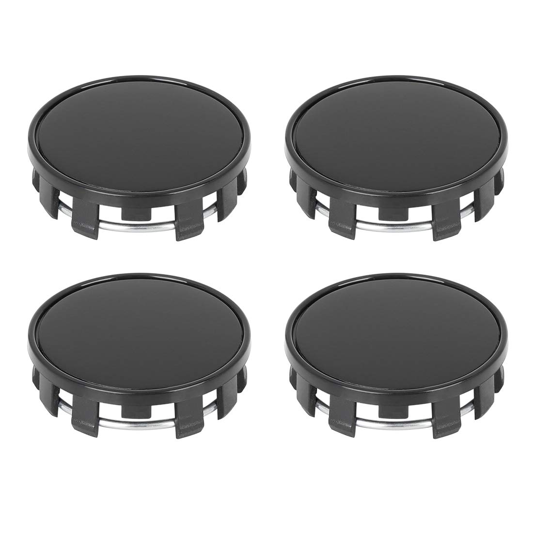 uxcell Накладки на центральные колпачки колес автомобиля, Универсальные колпачки для шин, Внешний диаметр 54 мм, 9 зажимов, Защитные, 4 штуки, Черные