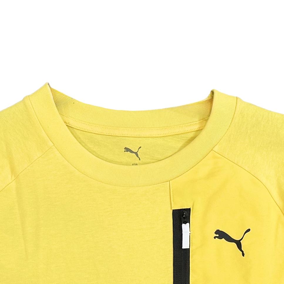 Puma Moisture Wicking Quick Dry Breathable Round Neck Short Sleeve T-Shirt Men Tops Yellow 690262-55