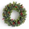 Christmas Wreath Front Door Hanging Ornaments Artificial Wreath Bell Gift Bow Stars For Christmas Tree Home Windows Decor