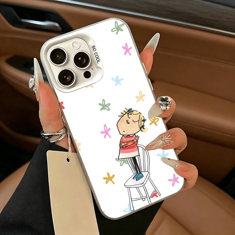 Animation Charlie and Lola Phone Case For iPhone 17,16,15,14,13,12,11 Plus,Pro Max,XS,White Silver  Phone Case