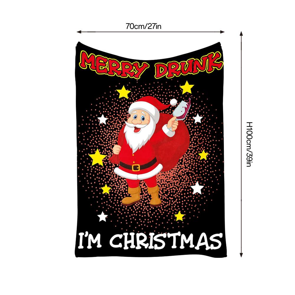 Tuniu Christmas Santa Blanket Soft Fleece Throw for Bedroom Sofa Gift Idea