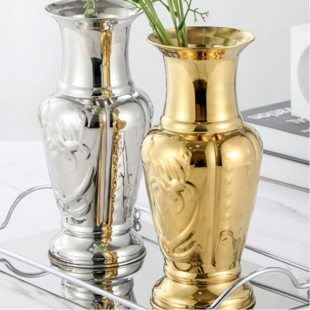 Flower Arrangement Single Vase Stainless Steel Flower Pot Creative Tabletop Vases  Vase Ornament