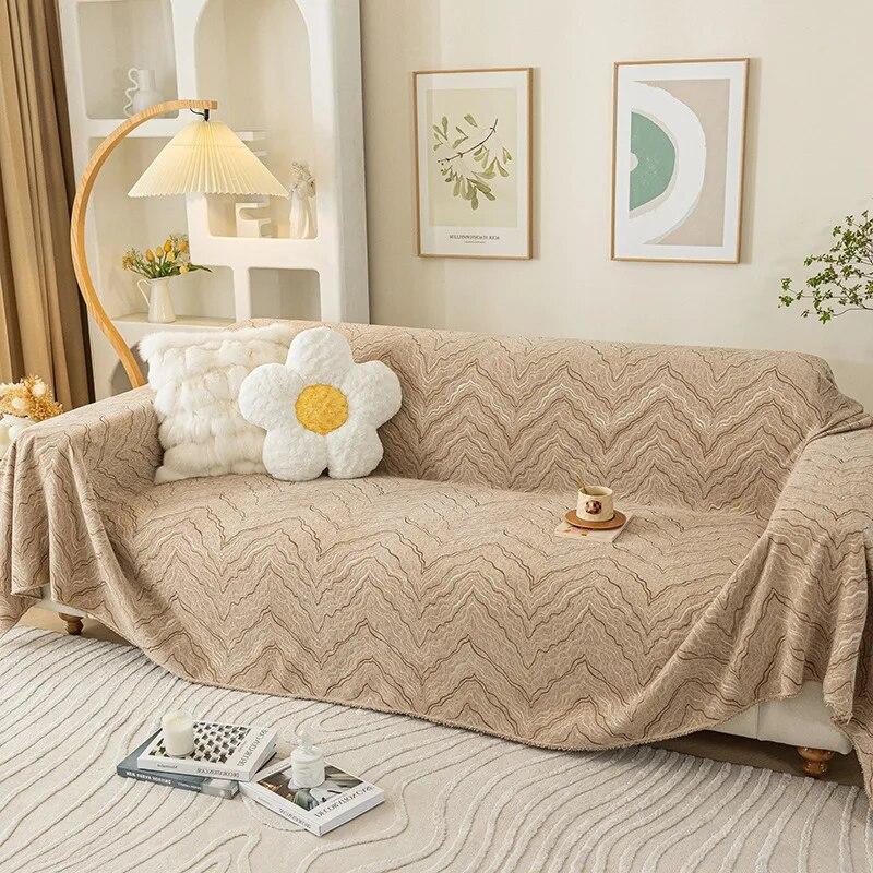 

Скандинавское синель в полоску с горным пиком, диванное полотенце, универсальное для всех сезонов, диванное полотенце, одеяло для гостиной, полная ткань 130x180cm1pcs