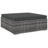 Day and Night - Day and Night Sectional Footstool with Cushion 1 Pcs Gray Synthetic Rattan