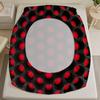 3PCS Red Black Fitted Sheet Set, 100% Polyester Soft Machine Washable, Geometric Oval Modern Energy Print for Teen Adult Room